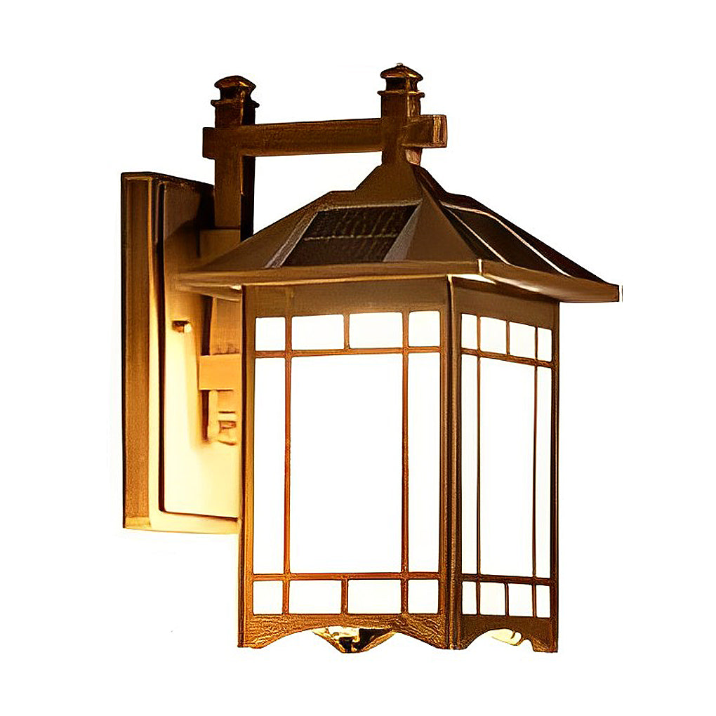 Retro Waterdichte LED Vintage Solar Wandlamp met Afstandsbediening Wandverlichting