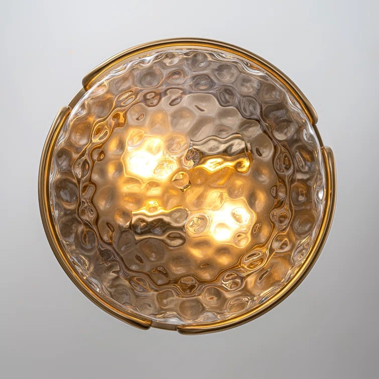 Glowlings Farmhouse 2-Light Water Ripple Glass Seeded Flush Mount