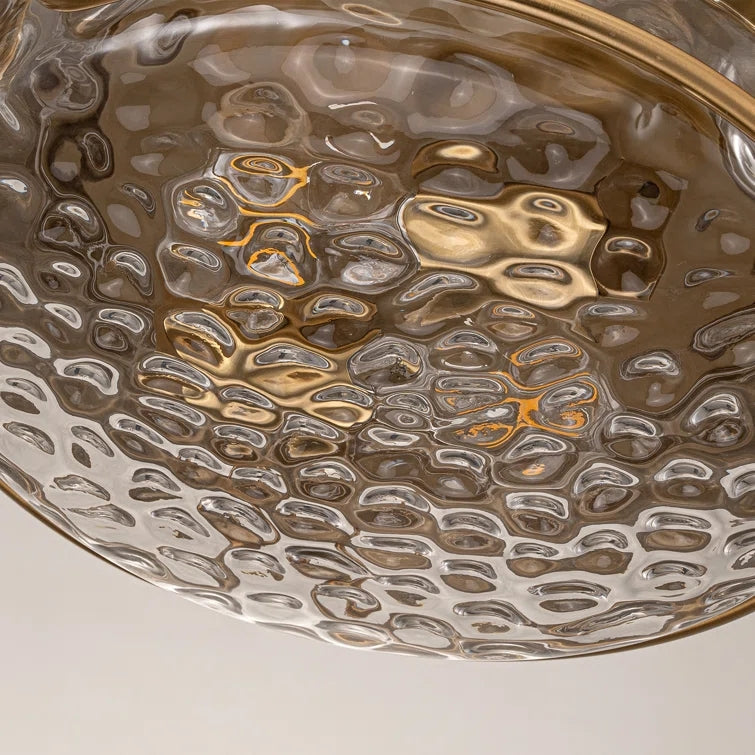 Glowlings Farmhouse 2-Light Water Ripple Glass Seeded Flush Mount