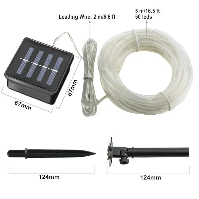 ZonlichtLint - Solar LED Lichtslingers voor Tuin, Waterdicht en Energiezuinig, 22M
