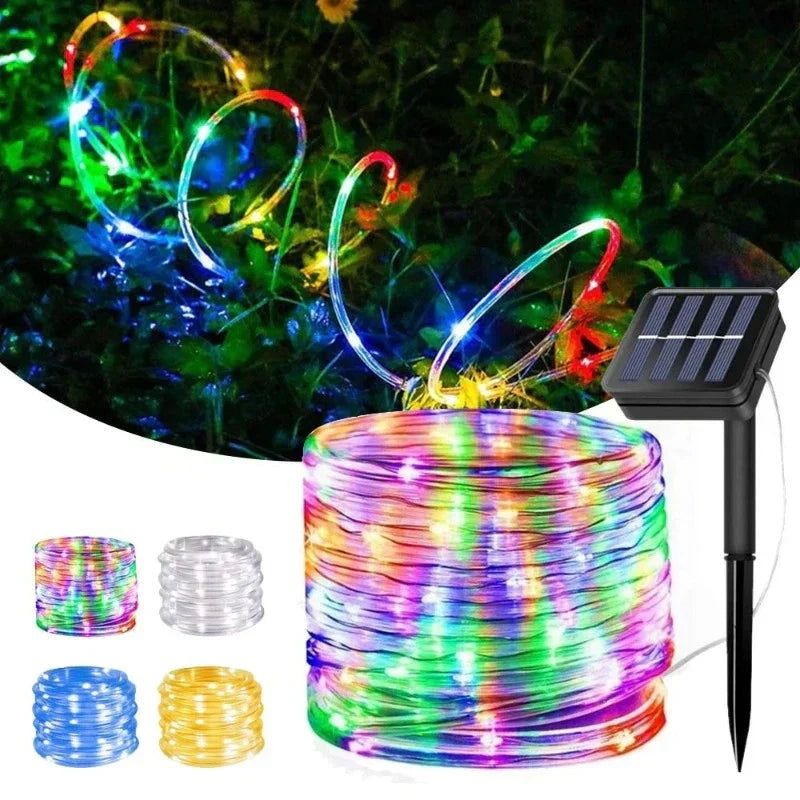 ZonlichtLint - Solar LED Lichtslingers voor Tuin, Waterdicht en Energiezuinig, 22M