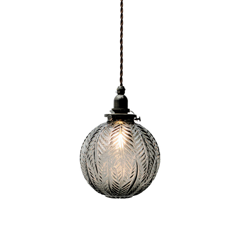 Koloniale Wereld Hanglamp, 1-licht, Helder/Grijs Glas, met Veerontwerp