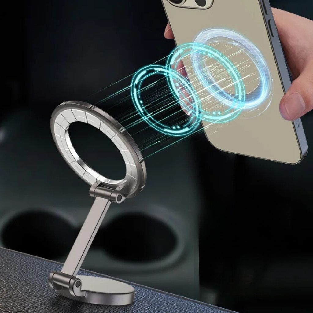 360° Magnetische Telefoonhouder voor Auto - Verstelbaar, Compact en Opvouwbaar