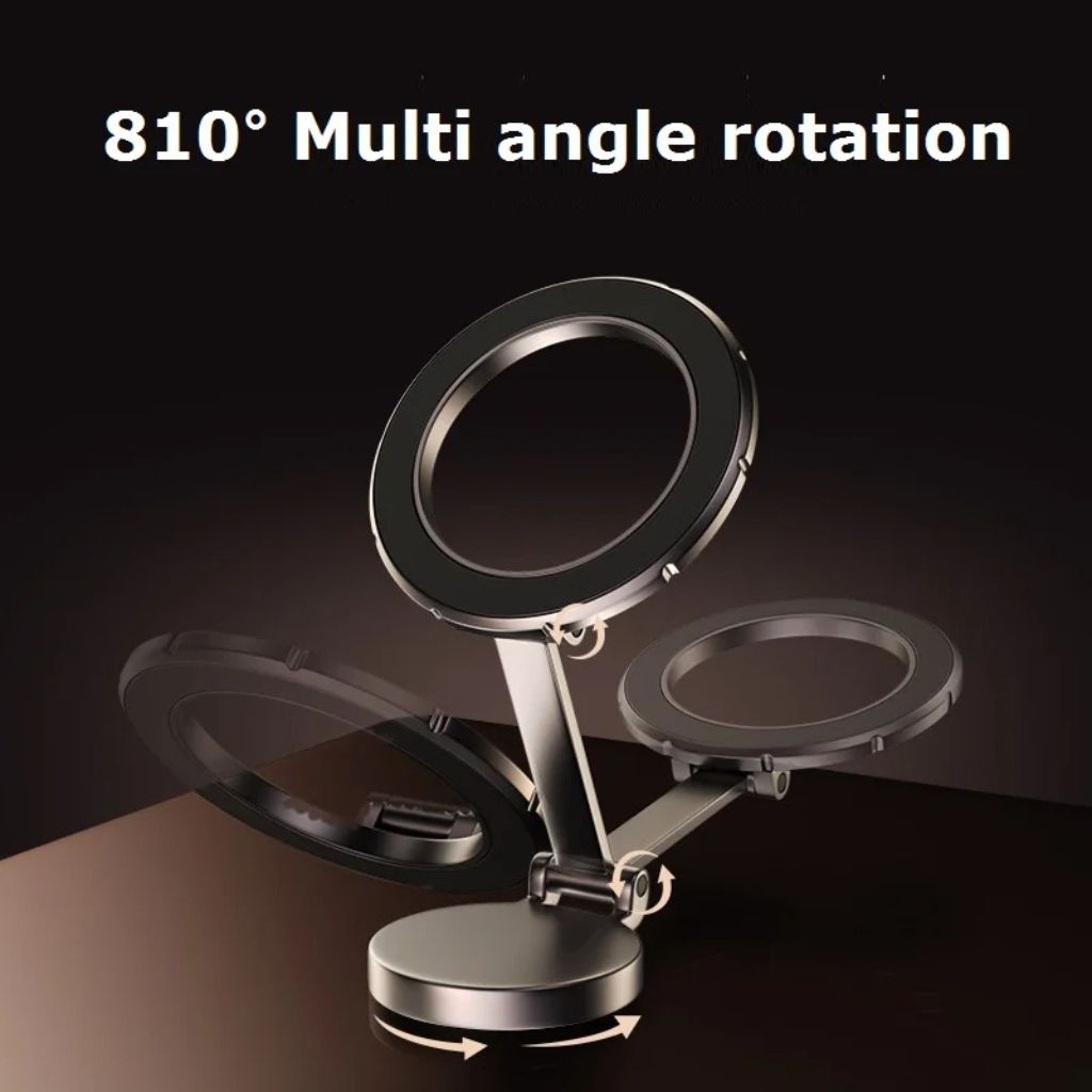 360° Magnetische Telefoonhouder voor Auto - Verstelbaar, Compact en Opvouwbaar