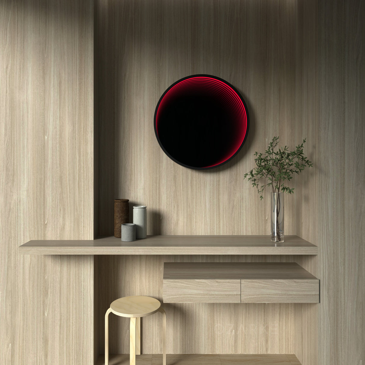 3D Cirkel Oneindigheid Spiegel Licht