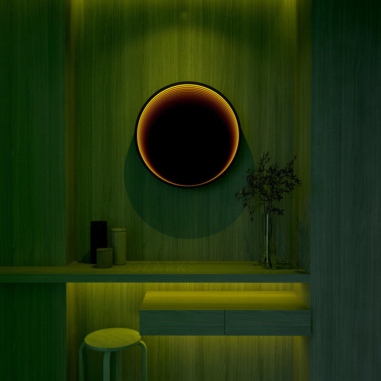 3D Cirkel Oneindigheid Spiegel Licht