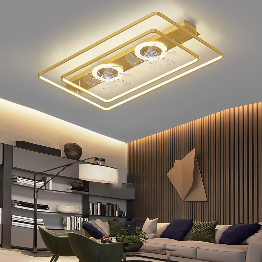 Rechthoekige LED Twee Ventilatoren Noordse Ventilator zonder Bladen