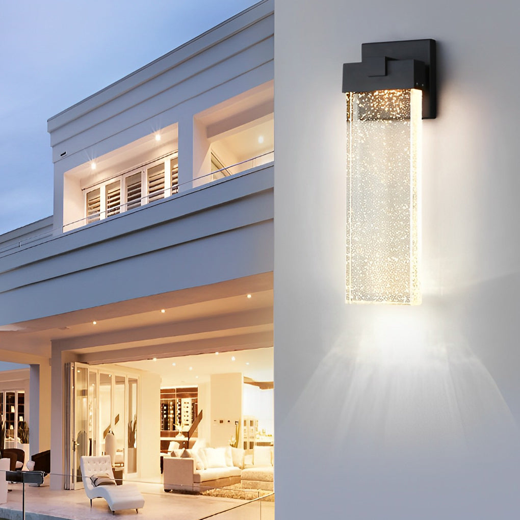 Rechthoekige Bubbels Kristal Waterdichte LED Moderne Buitenmuurlamp