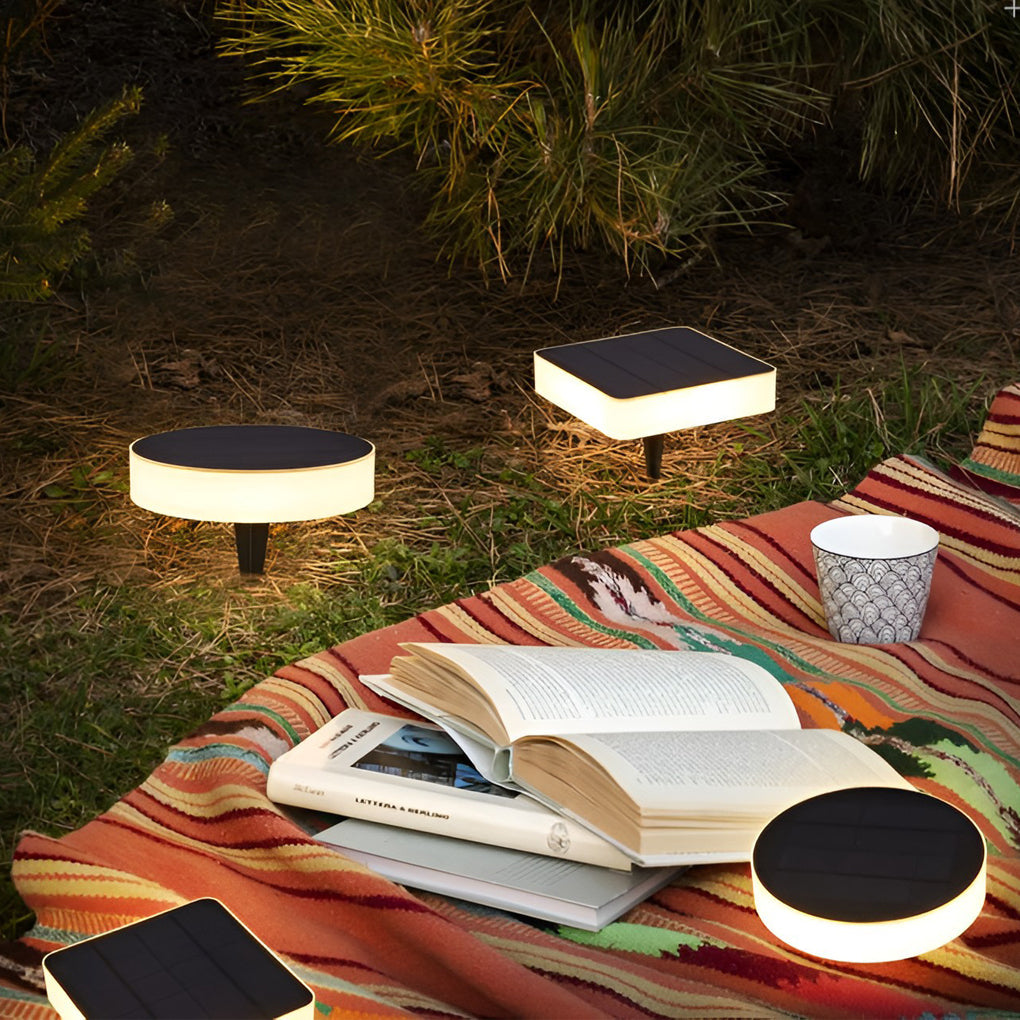 Ronde en Vierkante LED Waterdichte Buiten Solar Dekverlichting Gazonlampen