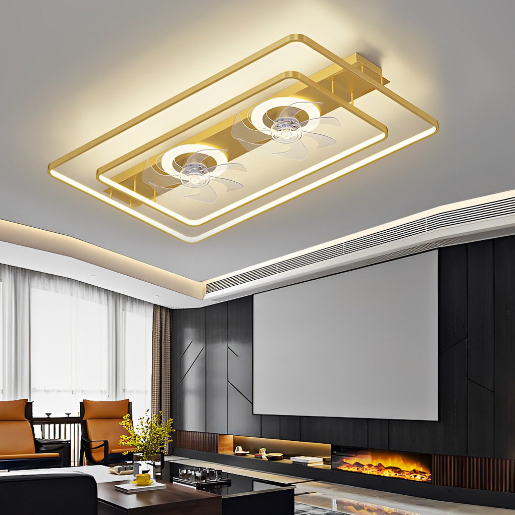 Rechthoekige LED Twee Ventilatoren Noordse Ventilator zonder Bladen