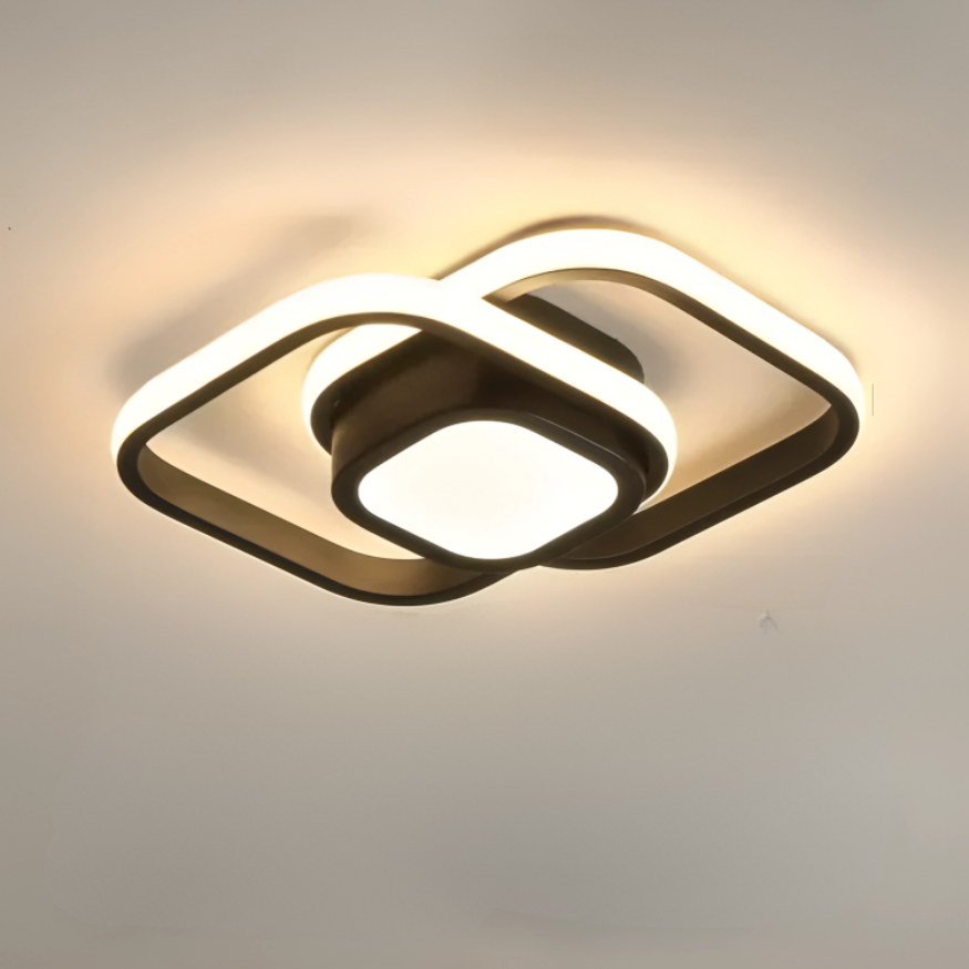 Moderne LED Plafondlamp 18W | Creatief Ontwerp met 2 Ringen | Energiezuinige Verlichting voor Woonkamer & Kantoor 24 cm
