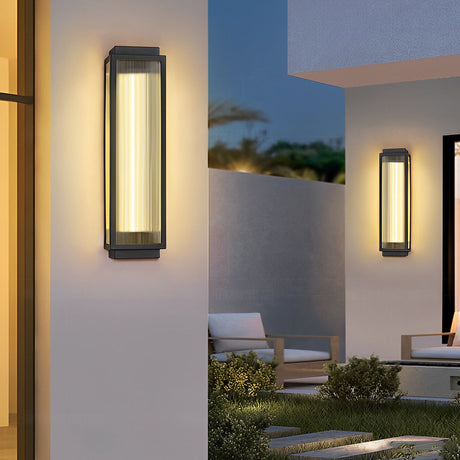 Rechthoekige Waterdichte LED Zwarte Moderne Buitenmuurlampen