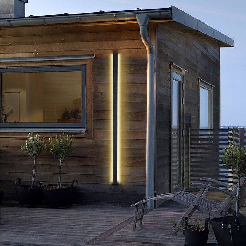 Waterdichte Buiten Lange Strip Zwarte Moderne Veranda Verlichting Buiten Muur Lampen