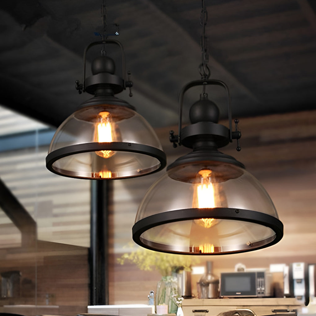 Antiek Glas IJzer Retro Industriële Kroonluchters Hangende Plafondlampen