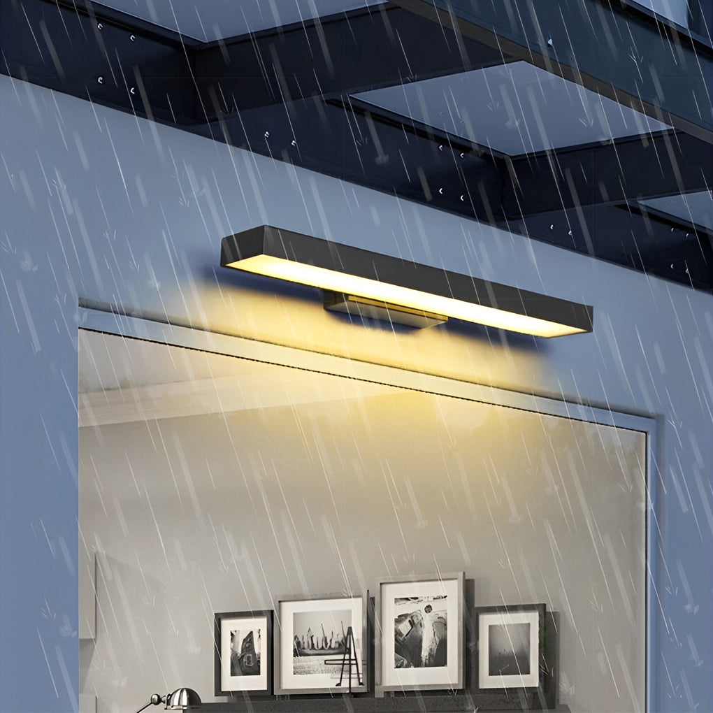 Rechthoekige Minimalistische Waterdichte Bewegingssensor Zwarte Moderne Wandlamp