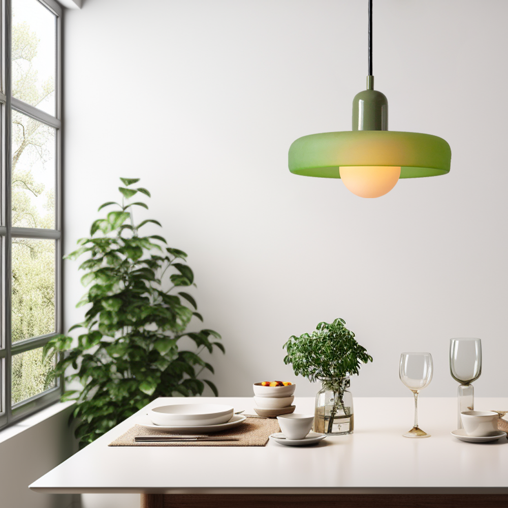 Bauhaus Glas-in-lood Hanglamp