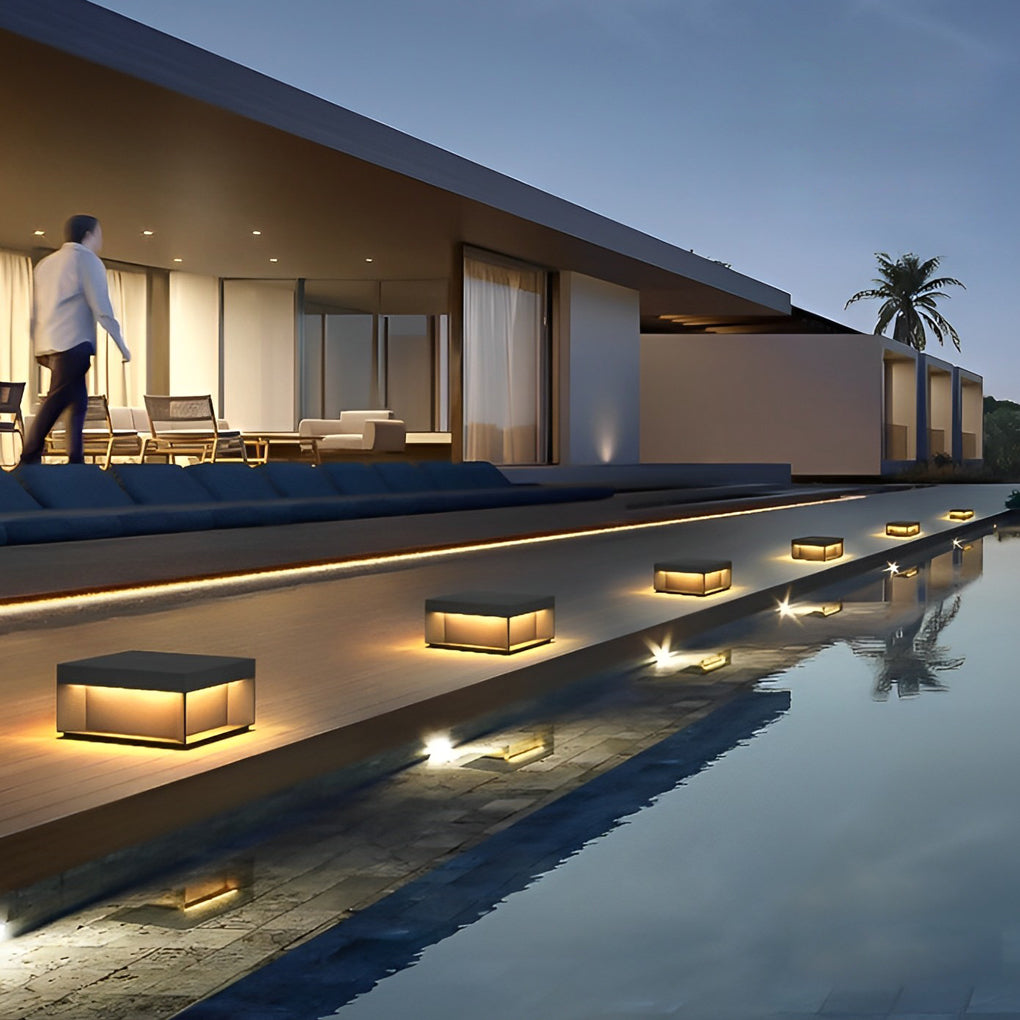 Vierkante RVS LED Waterdichte Moderne Zonne-energie Hek Postlichten