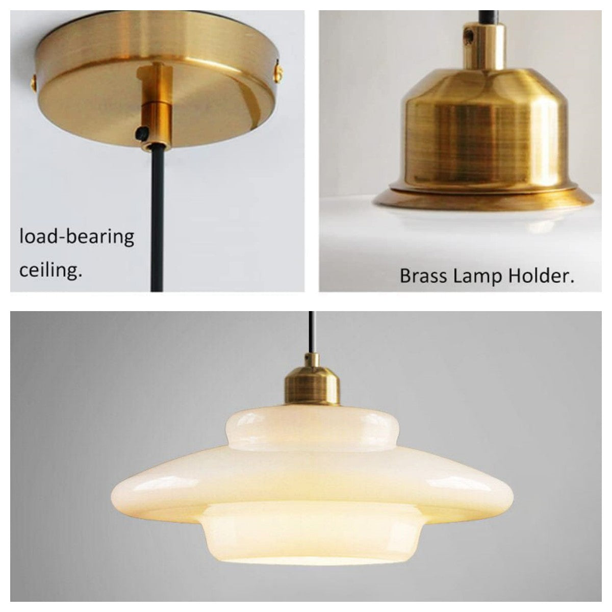Art Deco Melkwit Glazen Hanglamp voor Keukeneiland
