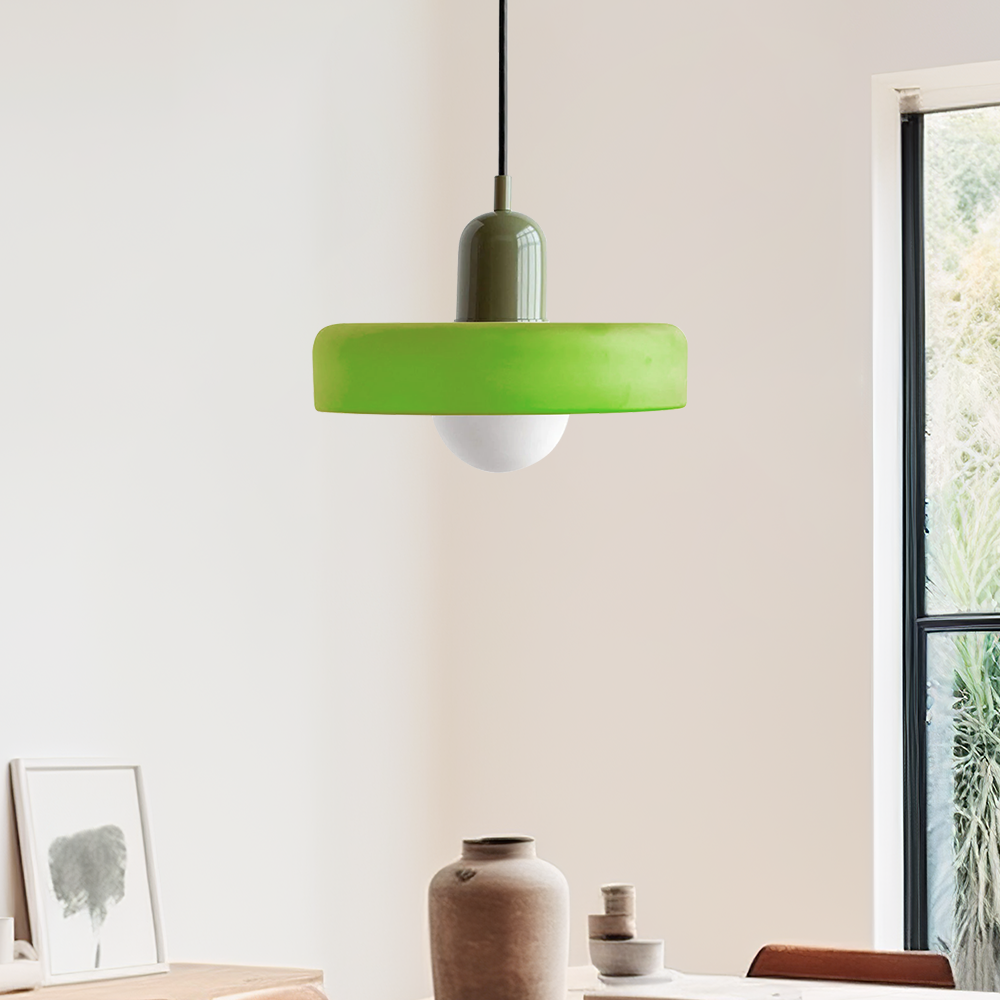 Bauhaus Glas-in-lood Hanglamp