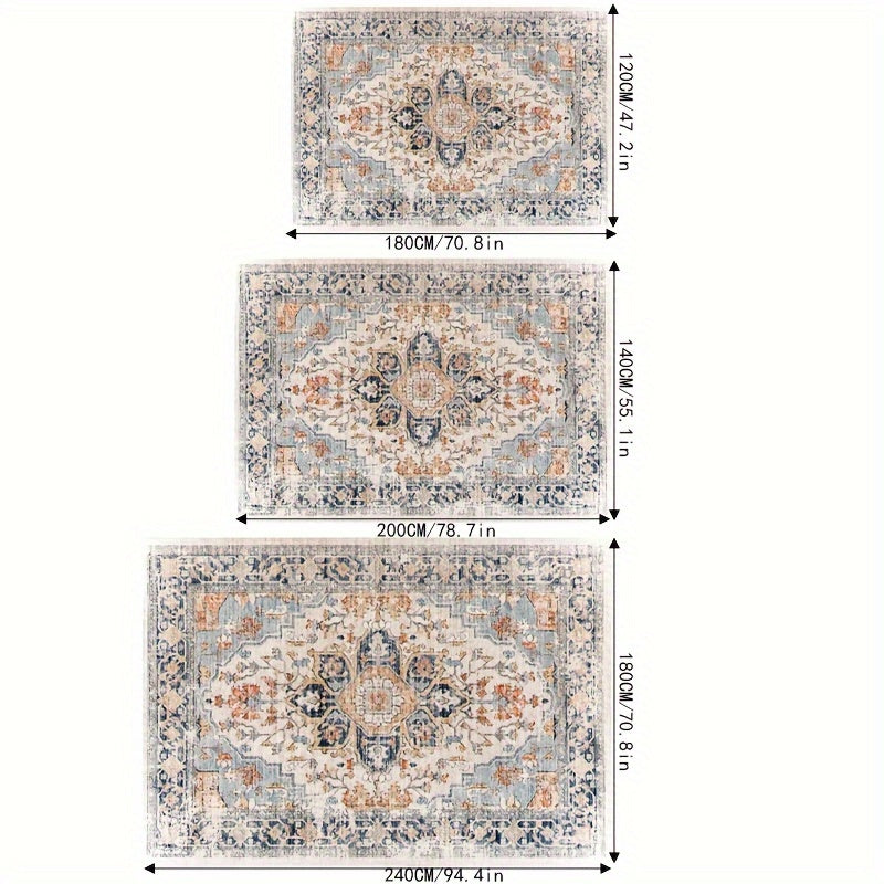 Vintage Bohemian Buiten Vloerkleed – Waterbestendig, Antislip, Wasbaar Tapijt voor Terras en Patio | 850g, 0.8cm Dik