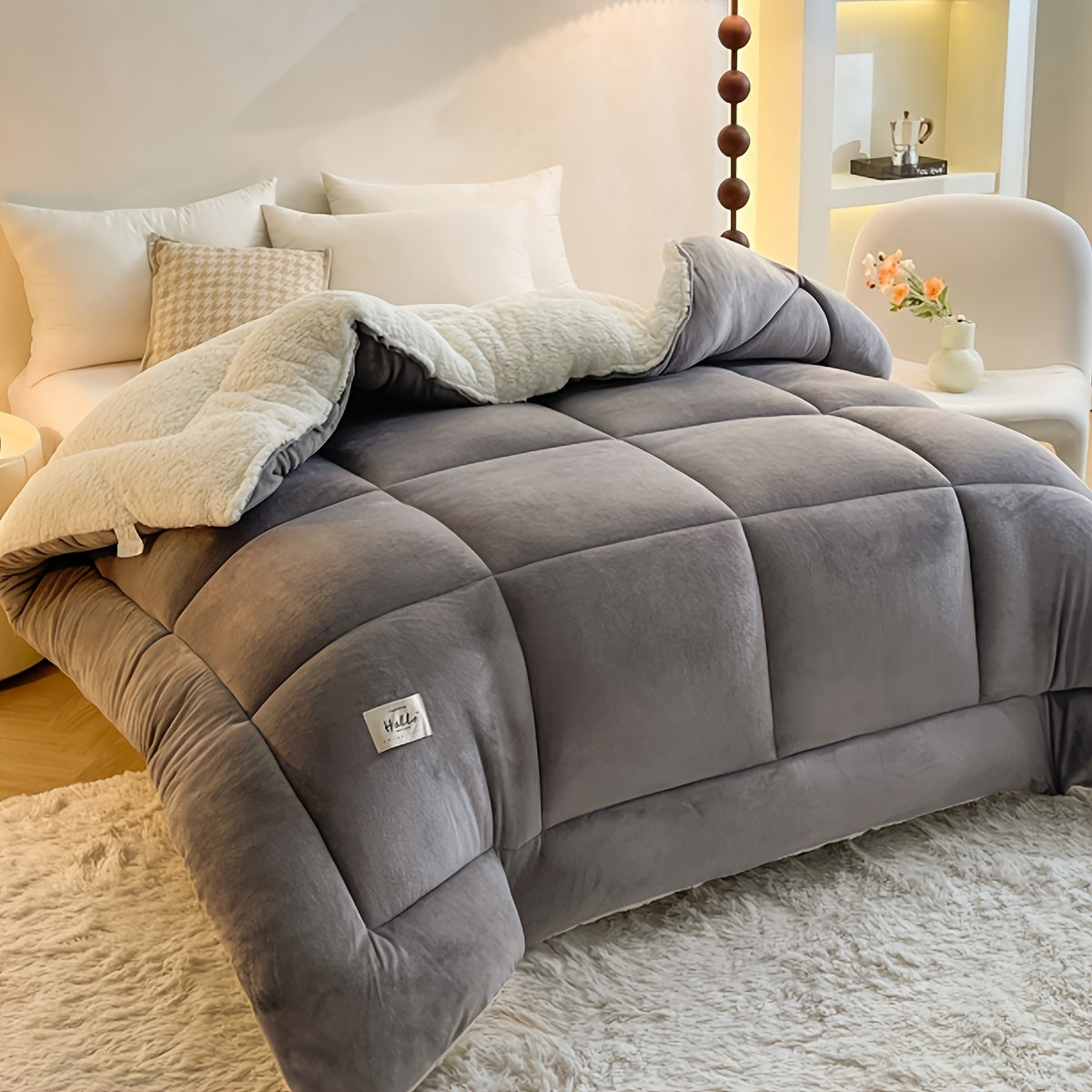 Cabin Style Sherpa Fleece Dekbed – Zacht & Warm Fluffy Dekbed voor Koude Nachten | Comfortabel Beddengoed
