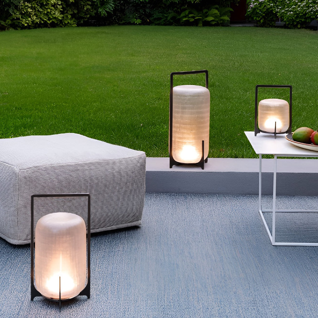 Draagbare Lantaarnvormige Glazen Waterdichte LED Moderne Buitenverlichting