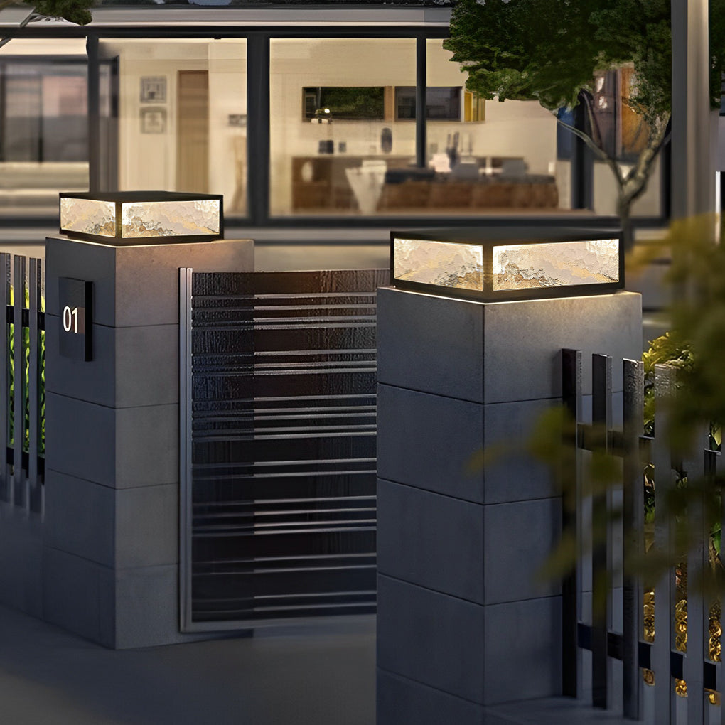 Moderne LED Waterdichte Buitenpostlampen Solar Schutting Pilaarverlichting Deck Post Verlichting