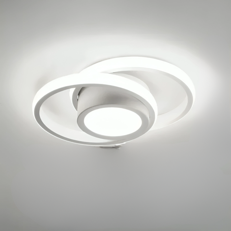 Moderne LED Plafondlamp 18W | Creatief Ontwerp met 2 Ringen | Energiezuinige Verlichting voor Woonkamer & Kantoor 24 cm