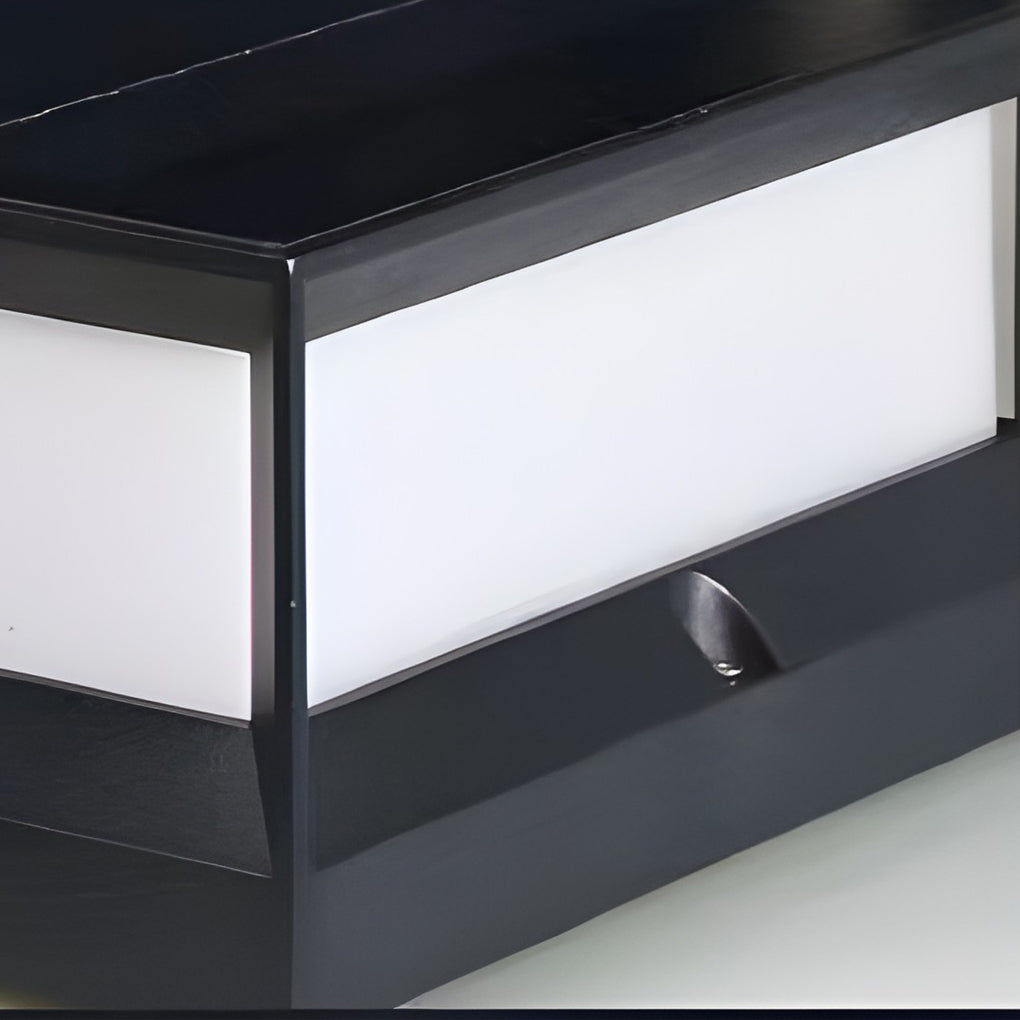 Vierkante Waterdichte Zwarte Moderne Solar Lichten Buitenhek Paallampen