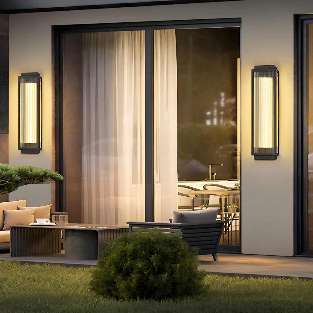 Rechthoekige Waterdichte LED Zwarte Moderne Buitenmuurlampen