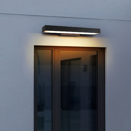 Rechthoekige Minimalistische Waterdichte Bewegingssensor Zwarte Moderne Wandlamp