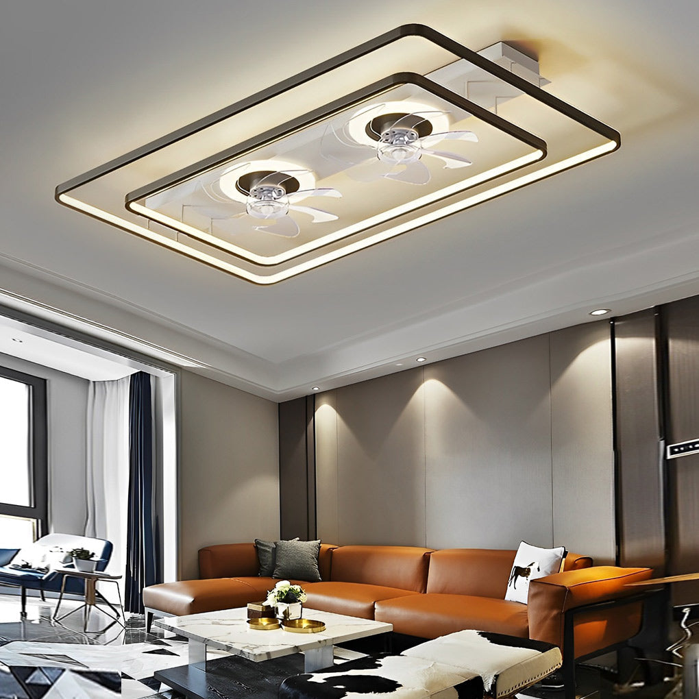 Rechthoekige LED Twee Ventilatoren Noordse Ventilator zonder Bladen