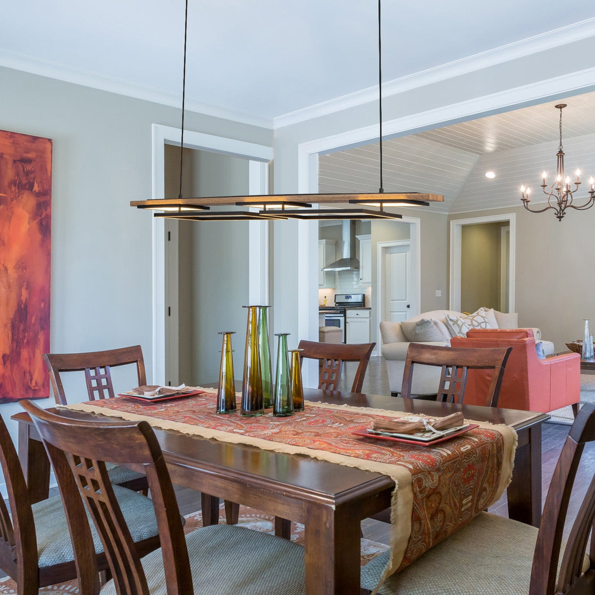 Verstelbare LED Houten Plafondlamp voor Woonkamer