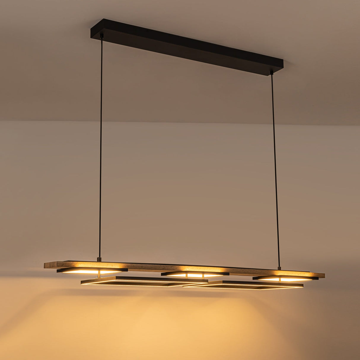 Verstelbare LED Houten Plafondlamp voor Woonkamer