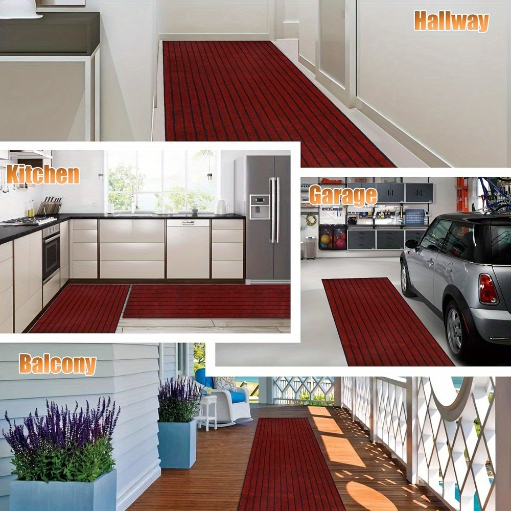 Antislip Lange Loper – Wasbare Tapijt met Rubberen Onderkant voor Binnen & Buiten | Perfect voor Hal & Balkon