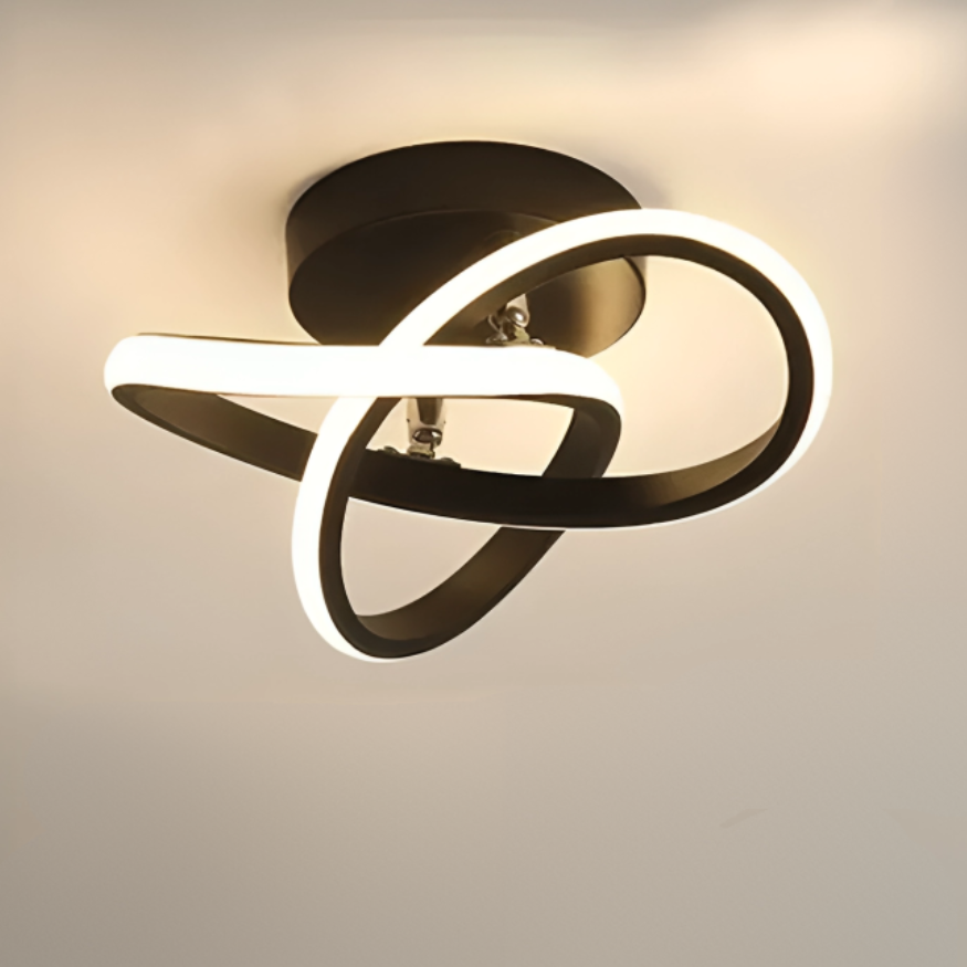 Moderne LED Plafondlamp 18W | Creatief Ontwerp met 2 Ringen | Energiezuinige Verlichting voor Woonkamer & Kantoor 24 cm