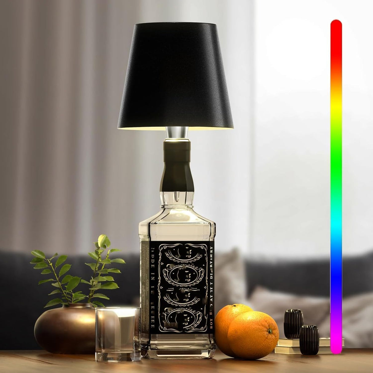 Draagbare LED Verlichtingsfles met Touch Bediening - Dimbaar, Oplaadbaar en Draadloos
