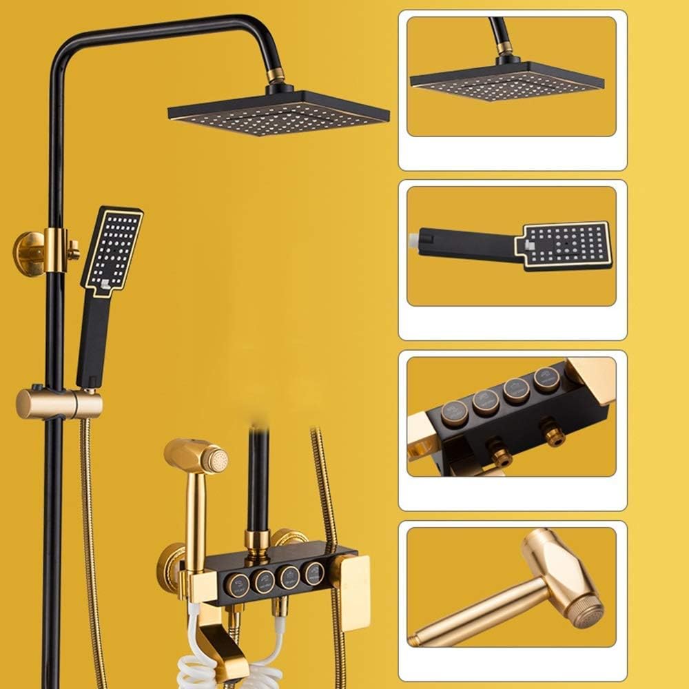 Luxe Retro Douche Set - Zwarte Antieke Kraan met Regendouche voor Stijlvolle Badkamers