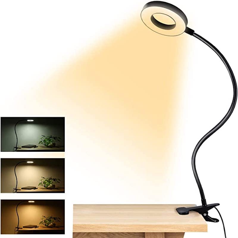 Clip On Leeslamp - 48 LED's, 3 Kleurmodi, 10 Helderheidsniveaus, Flexibele Zwanenhals, USB-aangedreven en Oogbescherming