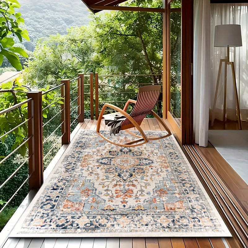 Vintage Bohemian Buiten Vloerkleed – Waterbestendig, Antislip, Wasbaar Tapijt voor Terras en Patio | 850g, 0.8cm Dik
