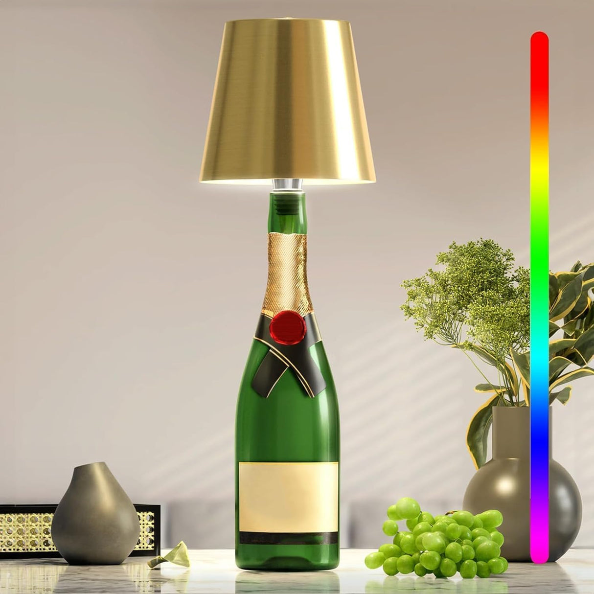 Draagbare LED Verlichtingsfles met Touch Bediening - Dimbaar, Oplaadbaar en Draadloos