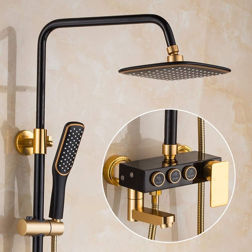Luxe Retro Douche Set - Zwarte Antieke Kraan met Regendouche voor Stijlvolle Badkamers