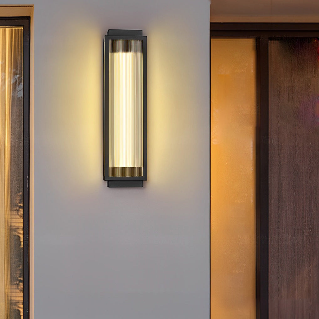 Rechthoekige Waterdichte LED Zwarte Moderne Buitenmuurlampen