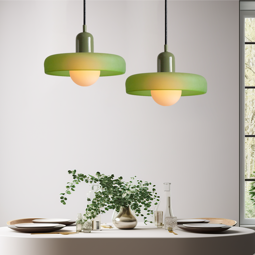 Bauhaus Glas-in-lood Hanglamp