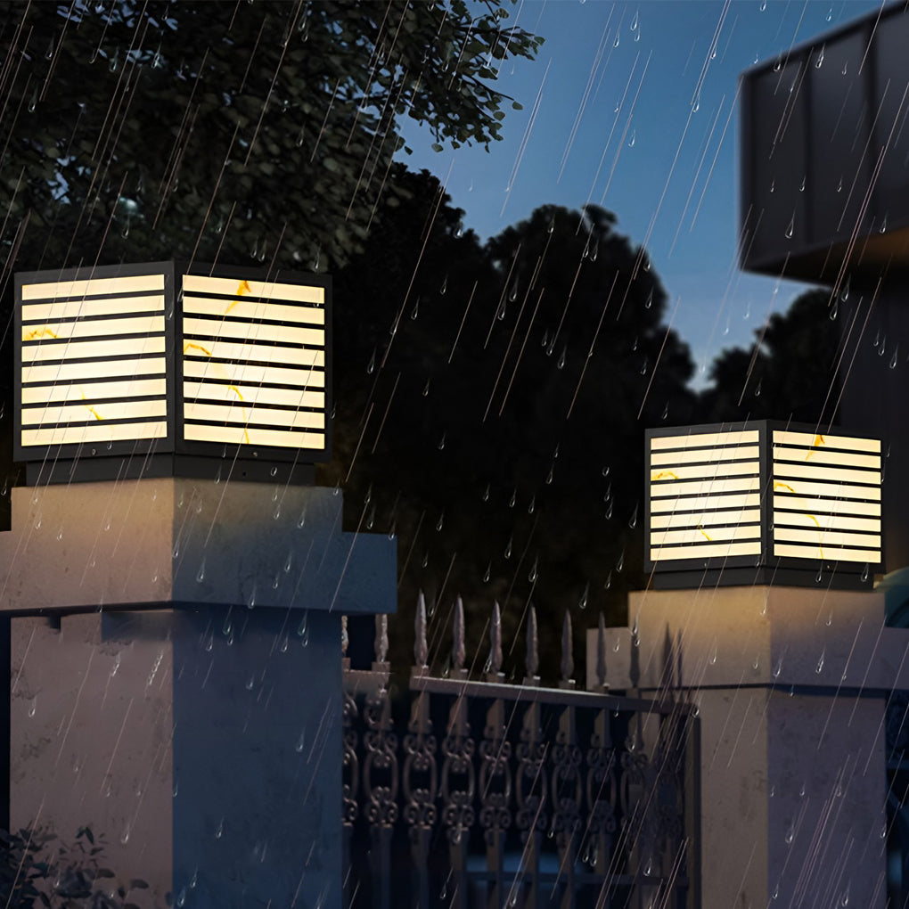 Vierkante IP65 Waterdichte LED Solar Moderne Buiten Dekpaal Lamp