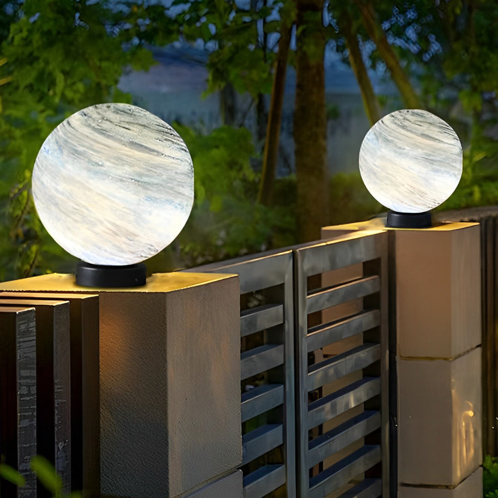 Ronde Glas Planeten Design Waterdichte Moderne Buiten Paalverlichting