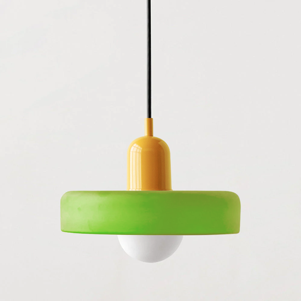 Bauhaus Glas-in-lood Hanglamp