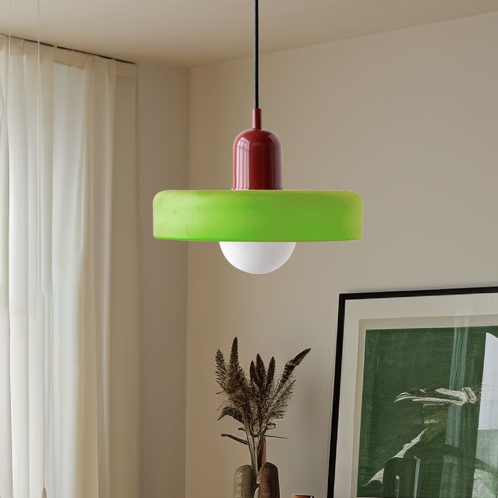 Bauhaus Glas-in-lood Hanglamp