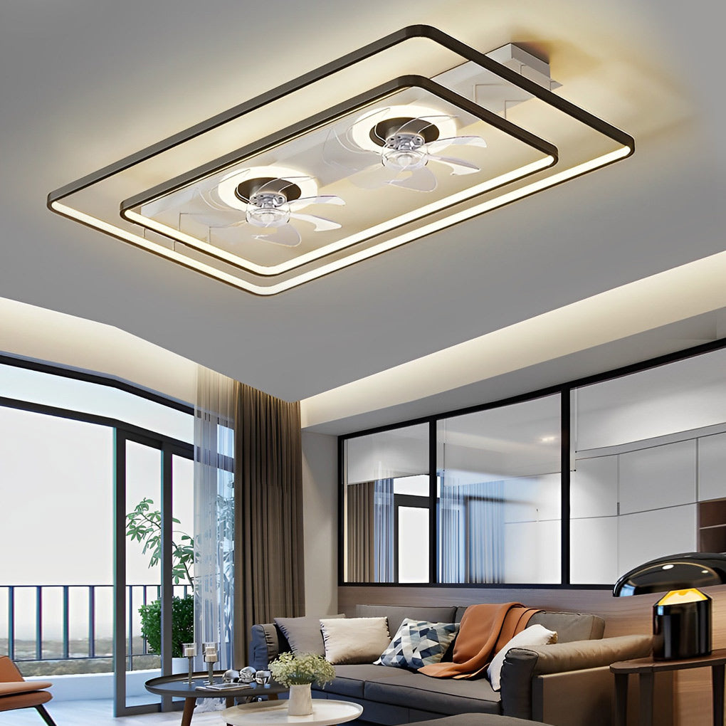 Rechthoekige LED Twee Ventilatoren Noordse Ventilator zonder Bladen