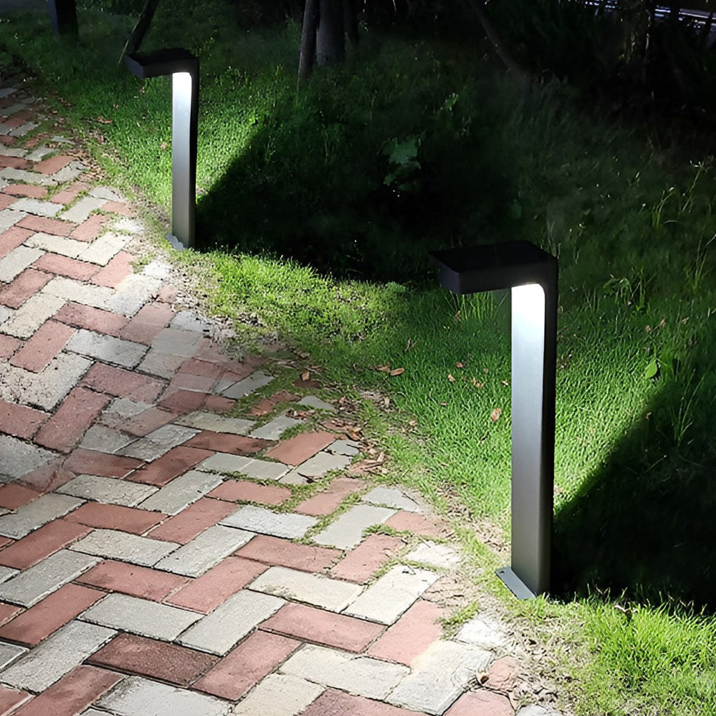 Minimalistische Waterdichte LED Zwarte Moderne Buiten Solar Padverlichting Gazonlampen